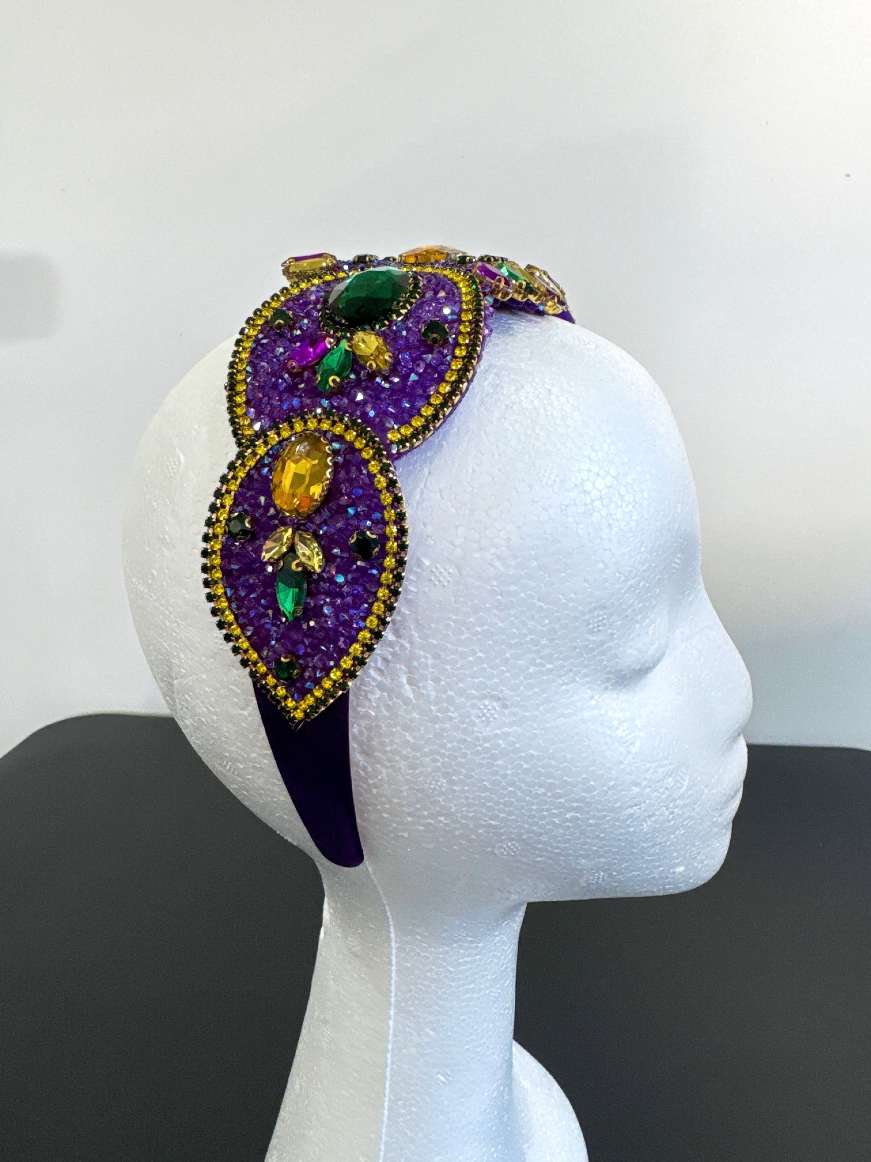 H127 Purple Jeweled Headband