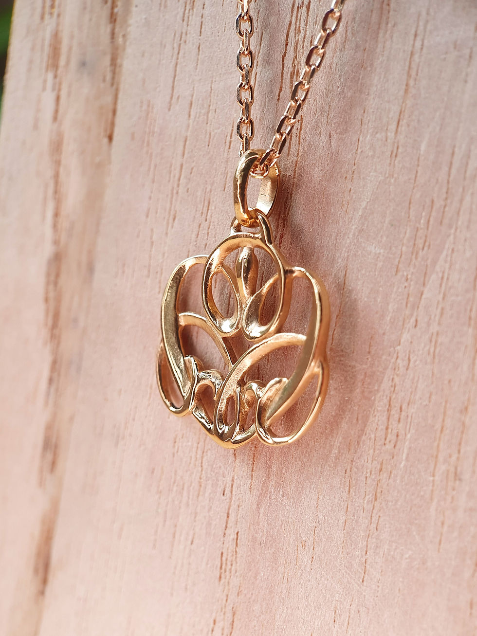 Miniature : Collier cœur entrelacs en vermeil