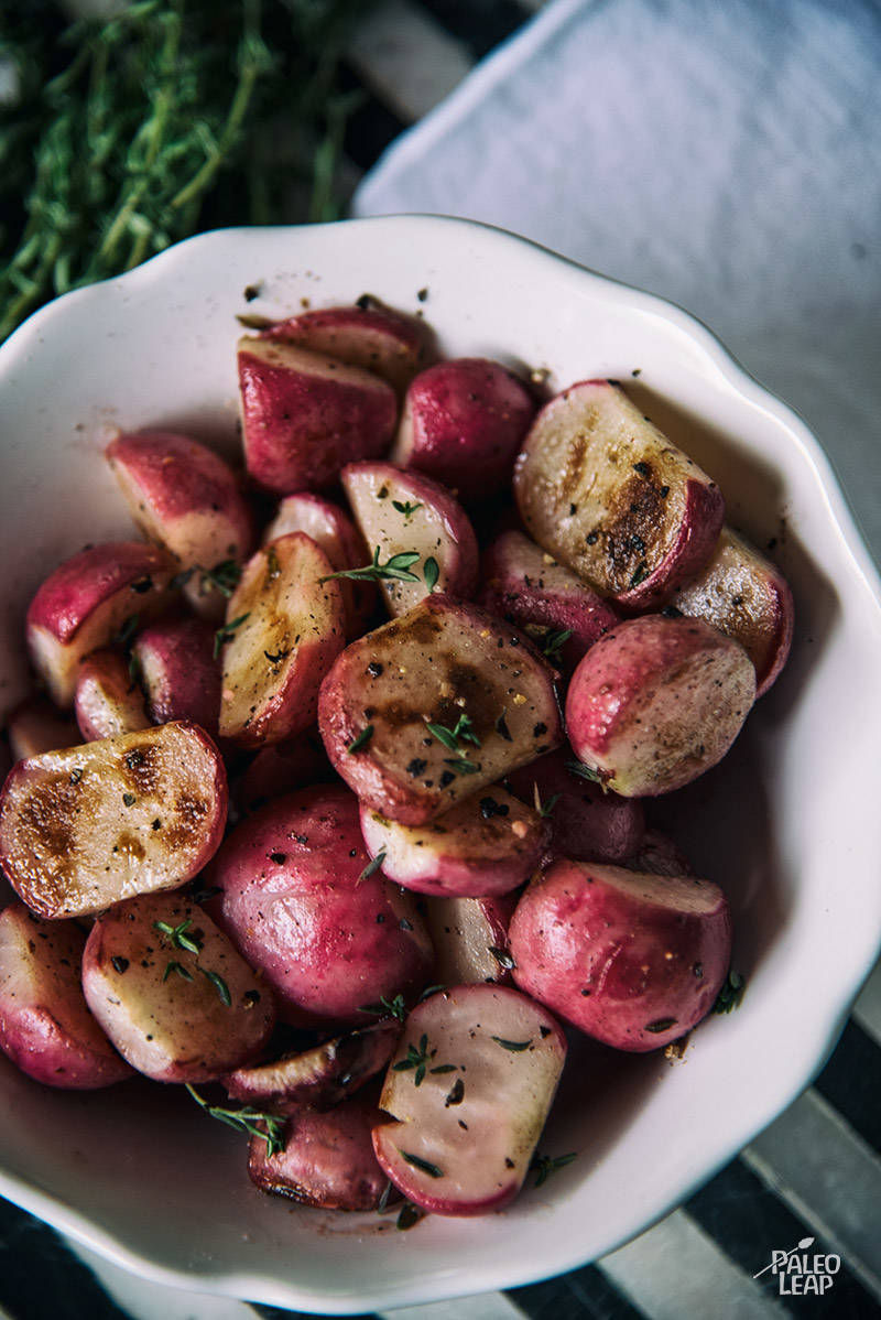 Grilled Garlic and Thyme Radishes