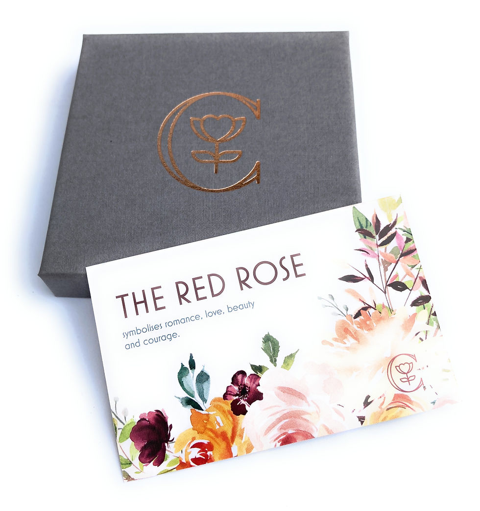 Thumbnail: Teardrop shaped Rose Pendant and Silver plated necklace