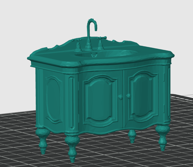 Bathroom vanity with sink and faucet
