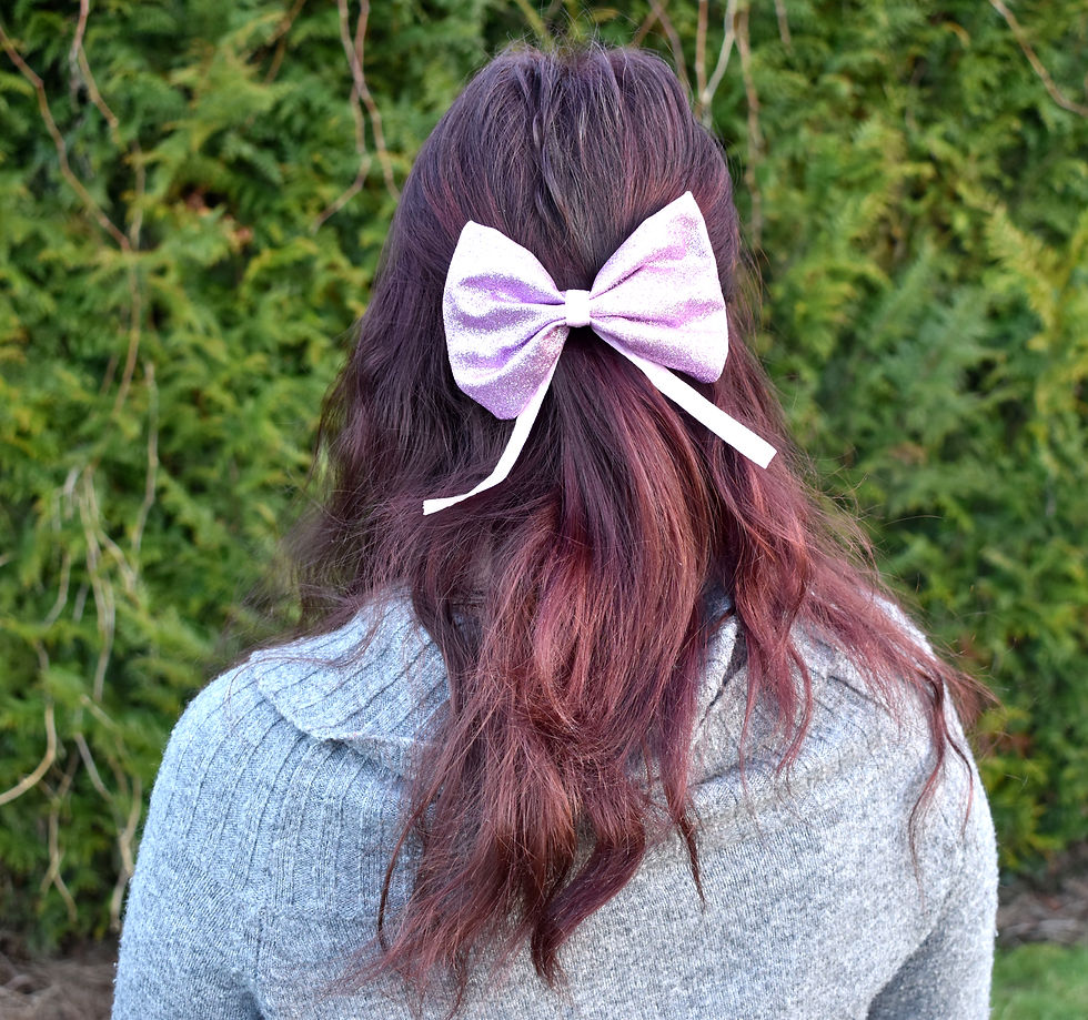 Barette grand noeud rose