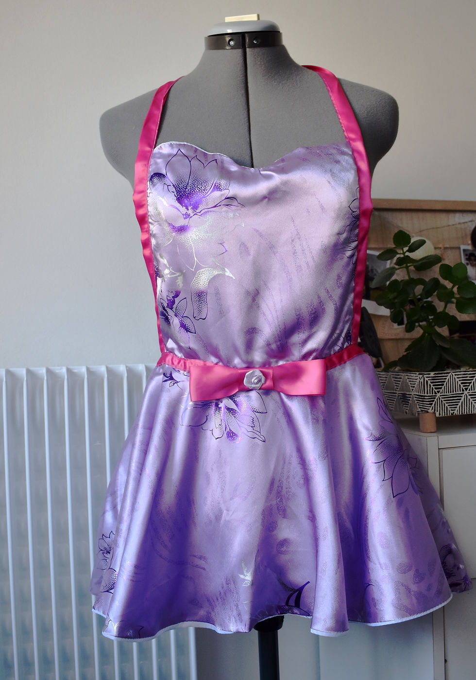 Purple lingerie apron