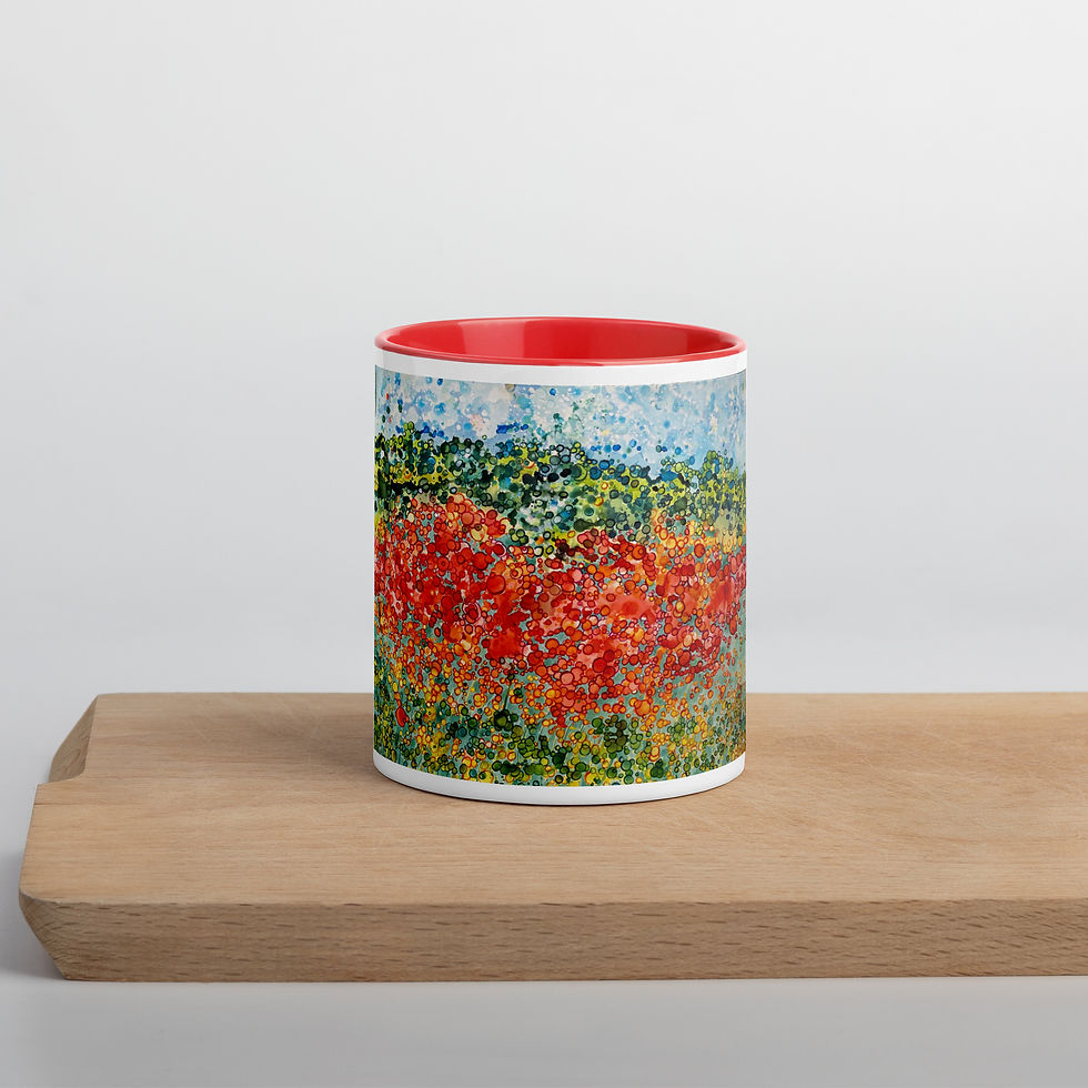 Thumbnail: Poppies Mug with Color Inside copy