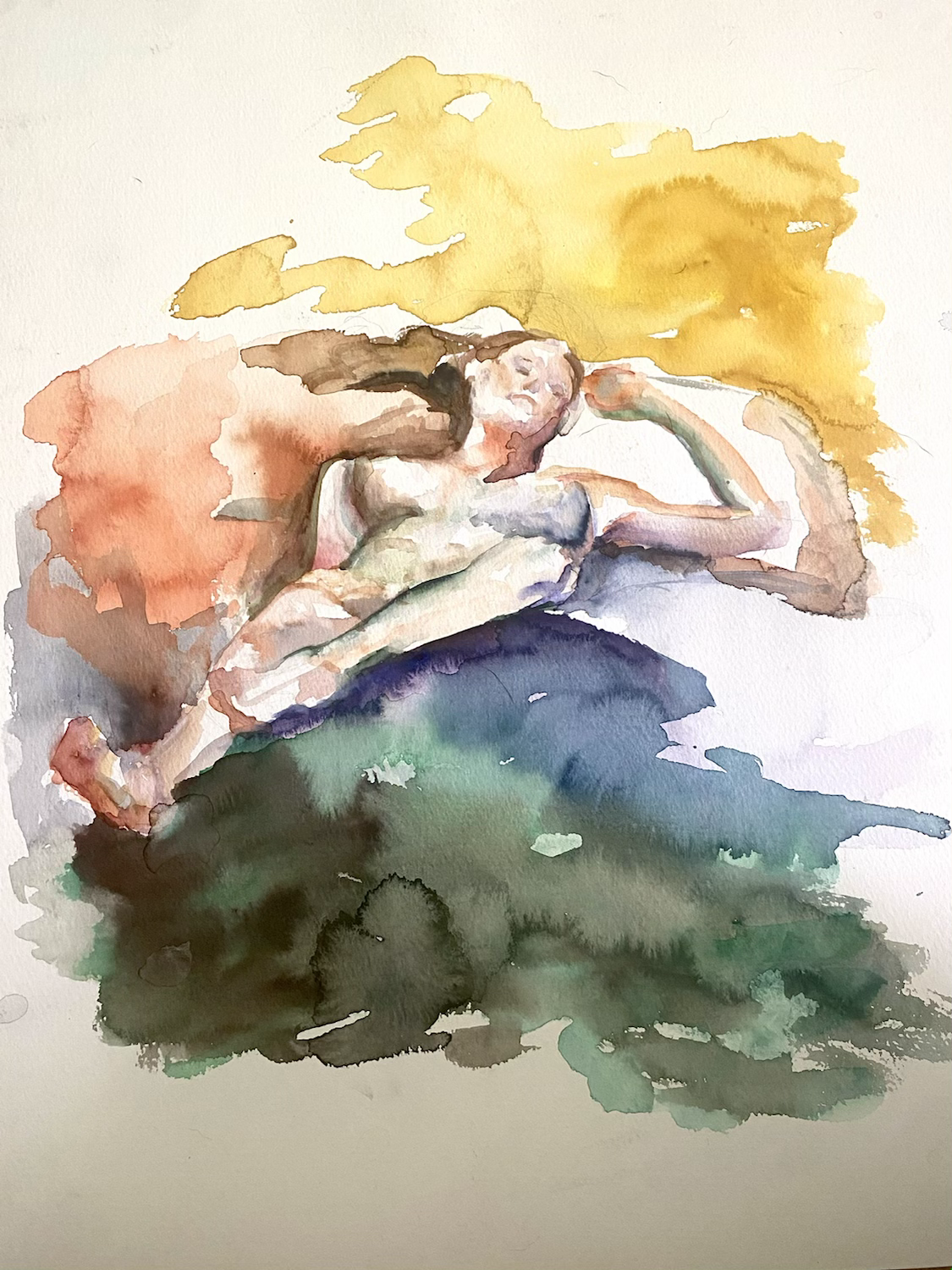 Watercolor female figure