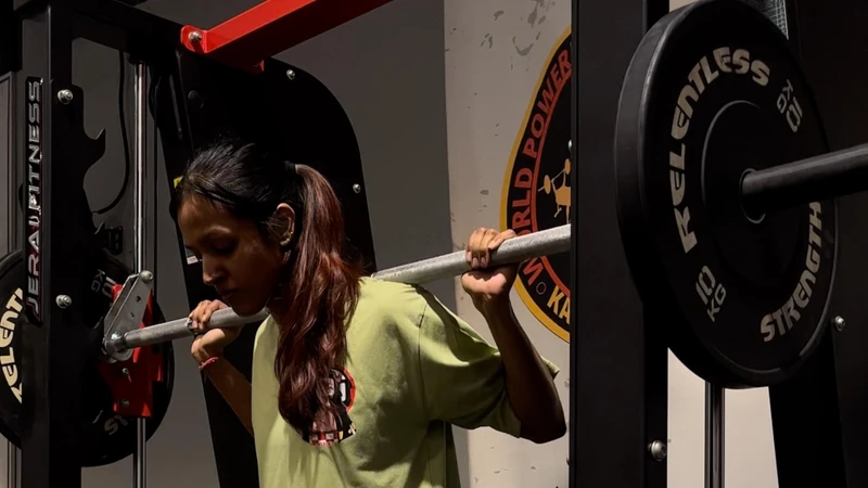 Girl lifting weights