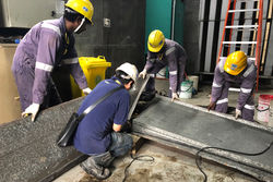 Removal of metal frame between silencer and generator.