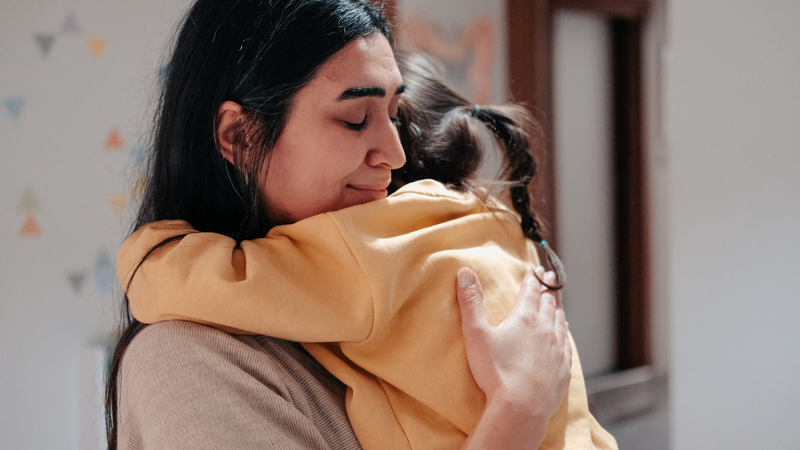 mum with baby with big emotions