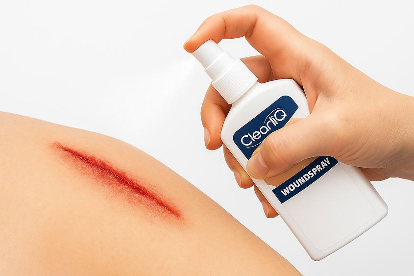 ClearliQ Woundspray Spray on Wound.png
