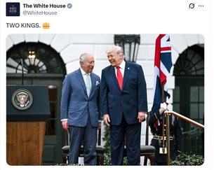 Casa Blanca llama “rey” a Trump en plena visita de Carlos III