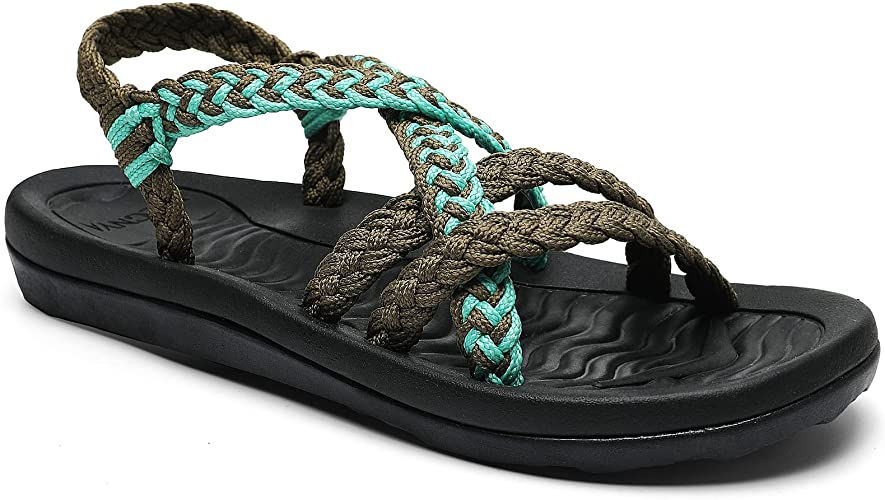 Women's Comfortable Walking Sandals with Arch Support, Athletic Hiking Sandals f