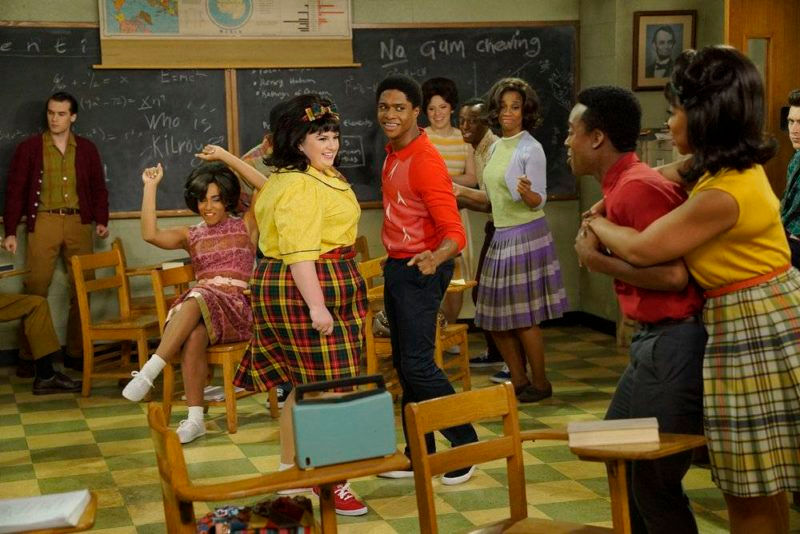 HAIRSPRAY LIVE! -- Pictured: (l-r) Maddie Baillio as Tracy Turnblad, Ephraim Sykes as Seaweed J. Stubbs -- (Photo by: Chris Haston/NBC)