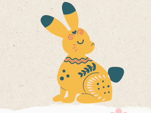 Un lapin de Pâques en promenade