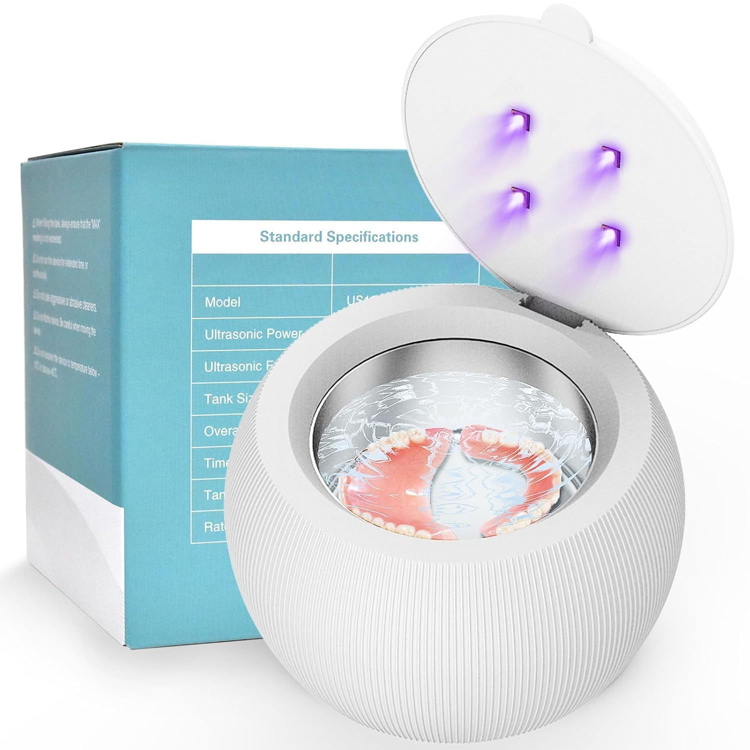 Voraiya Ultrasonic UV Cleaner for Dentures Aligner Retainer Whitening Trays Nigh