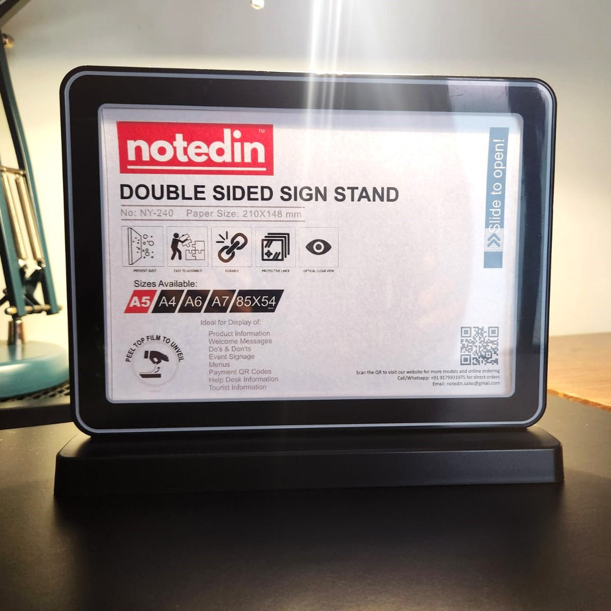 A5 Horizontal Double Sided Sign Display Stand
