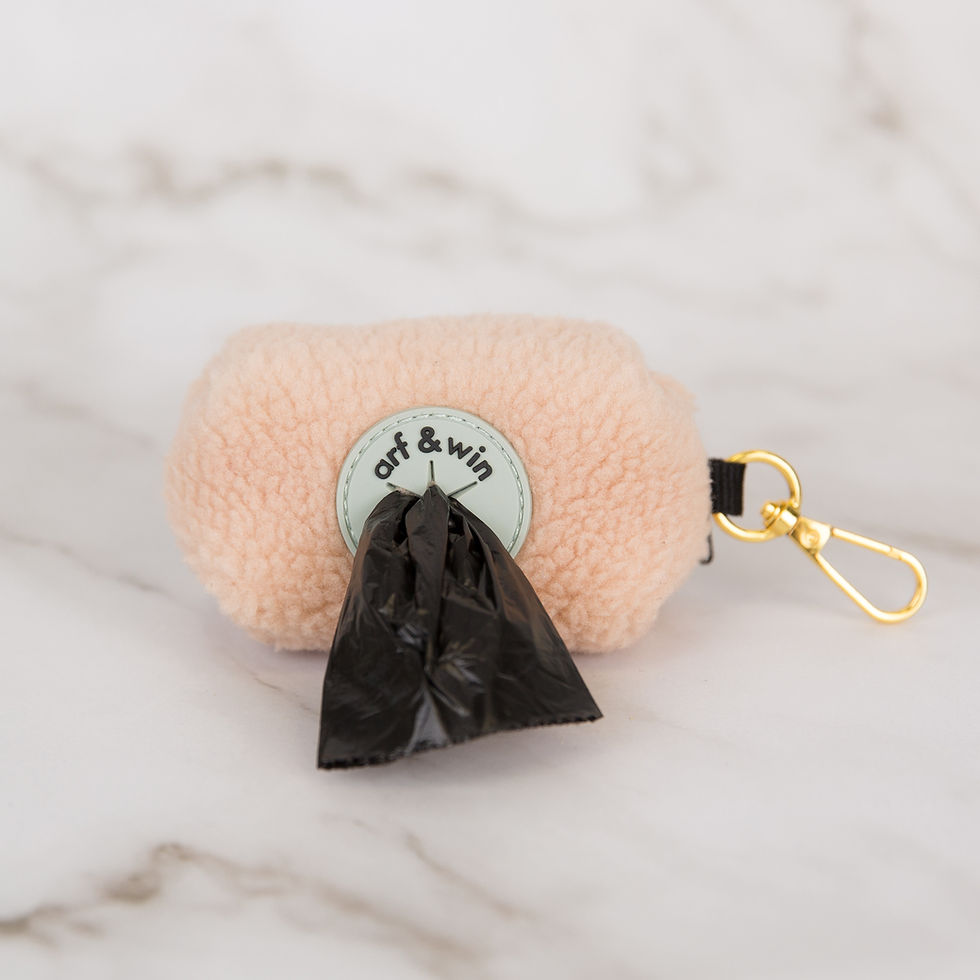 Thumbnail: Cream boucle dog poop bag holder
