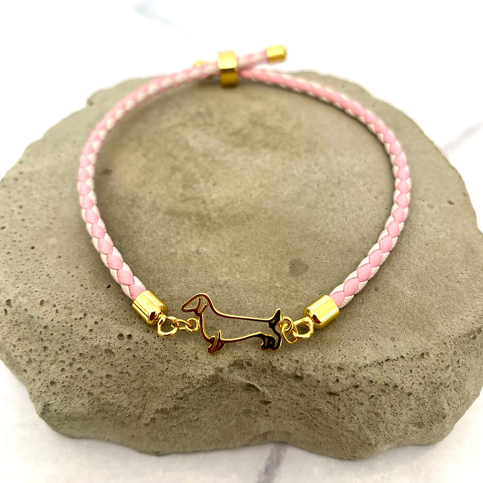 Thumbnail: Dog Silhouette 18k Gold Plated Charm Bracelet