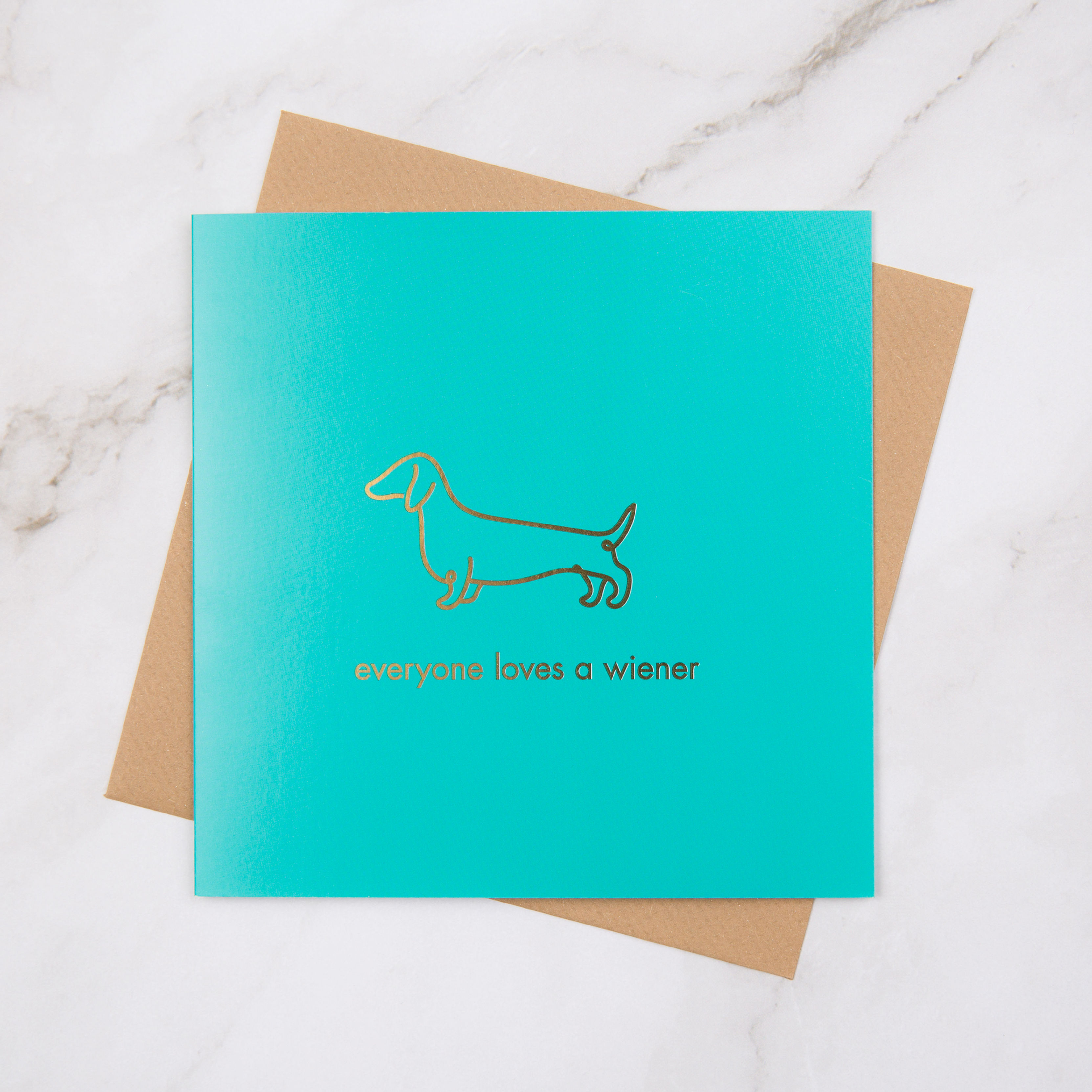 Dachshund "everyone loves a wiener" Greetings Card