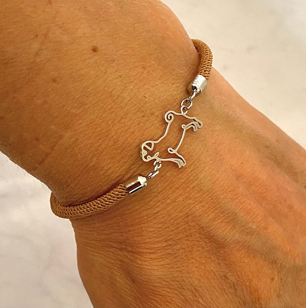 Thumbnail: Dog Silhouette Silver Plated Charm Bracelet