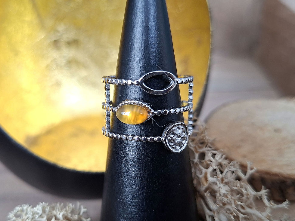 Miniature : Bague manchette réglable en Opale jaune