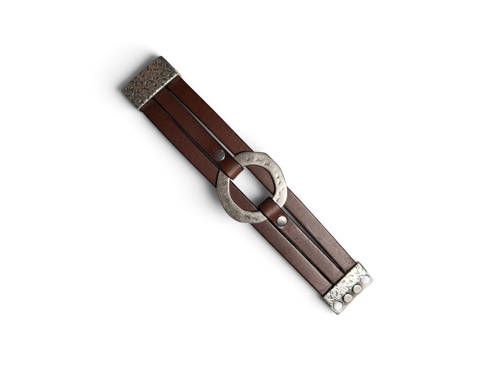 Thumbnail: Bruciato Wide Cuff Leather Bracelet