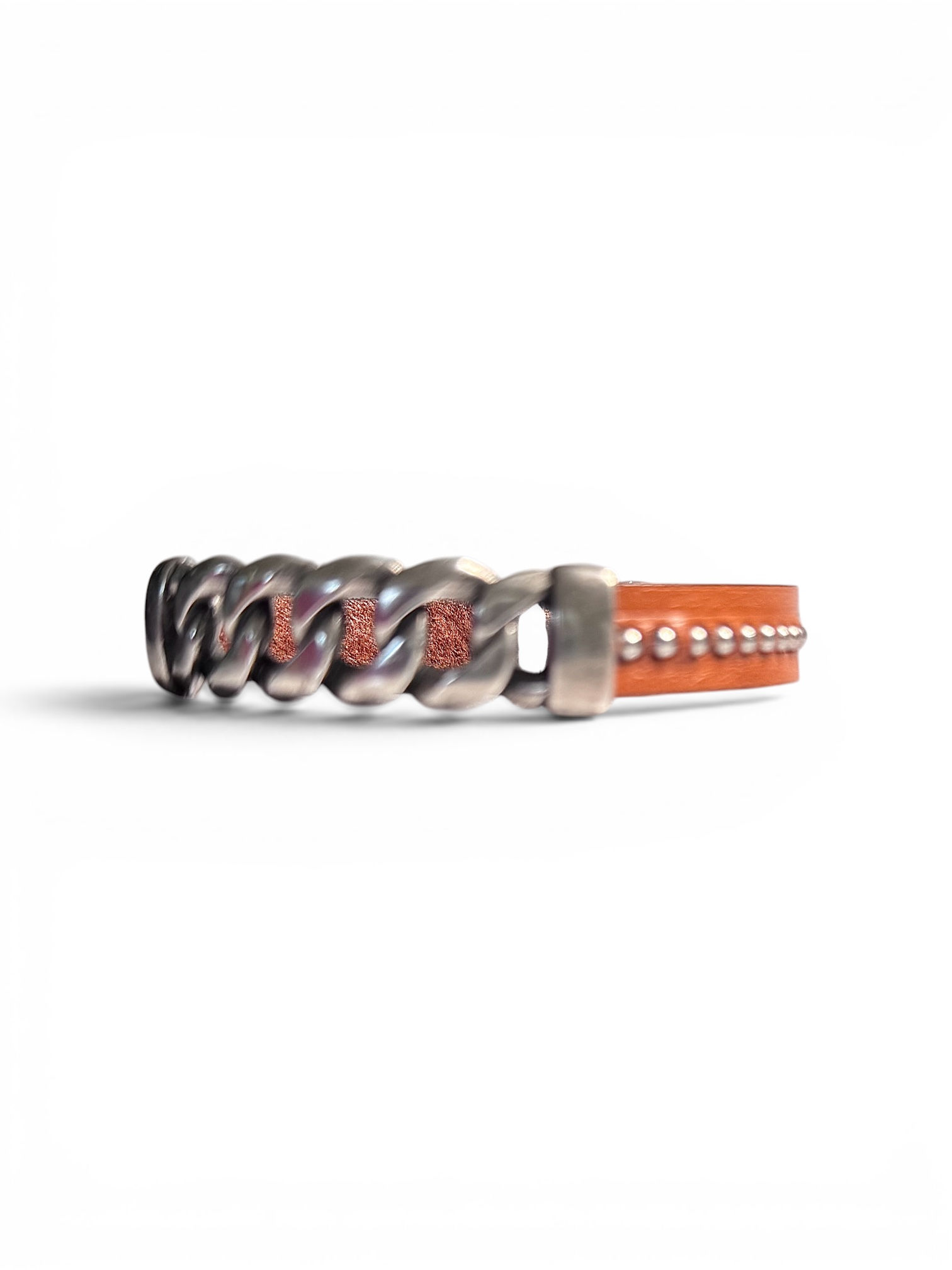 LUX Leather Link Bracelet in Nude