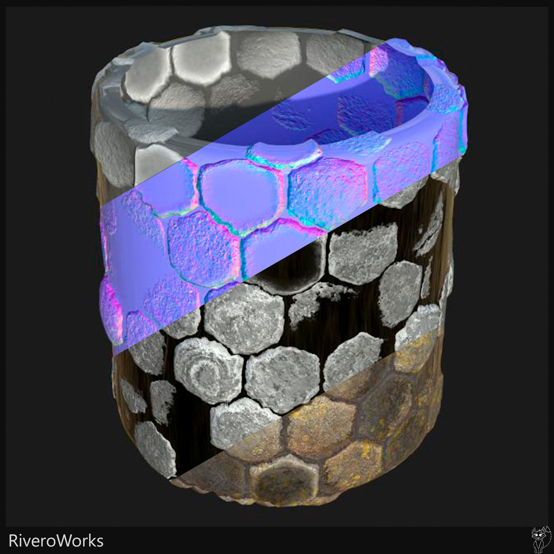 Textura PBR Calzada Gigante 03