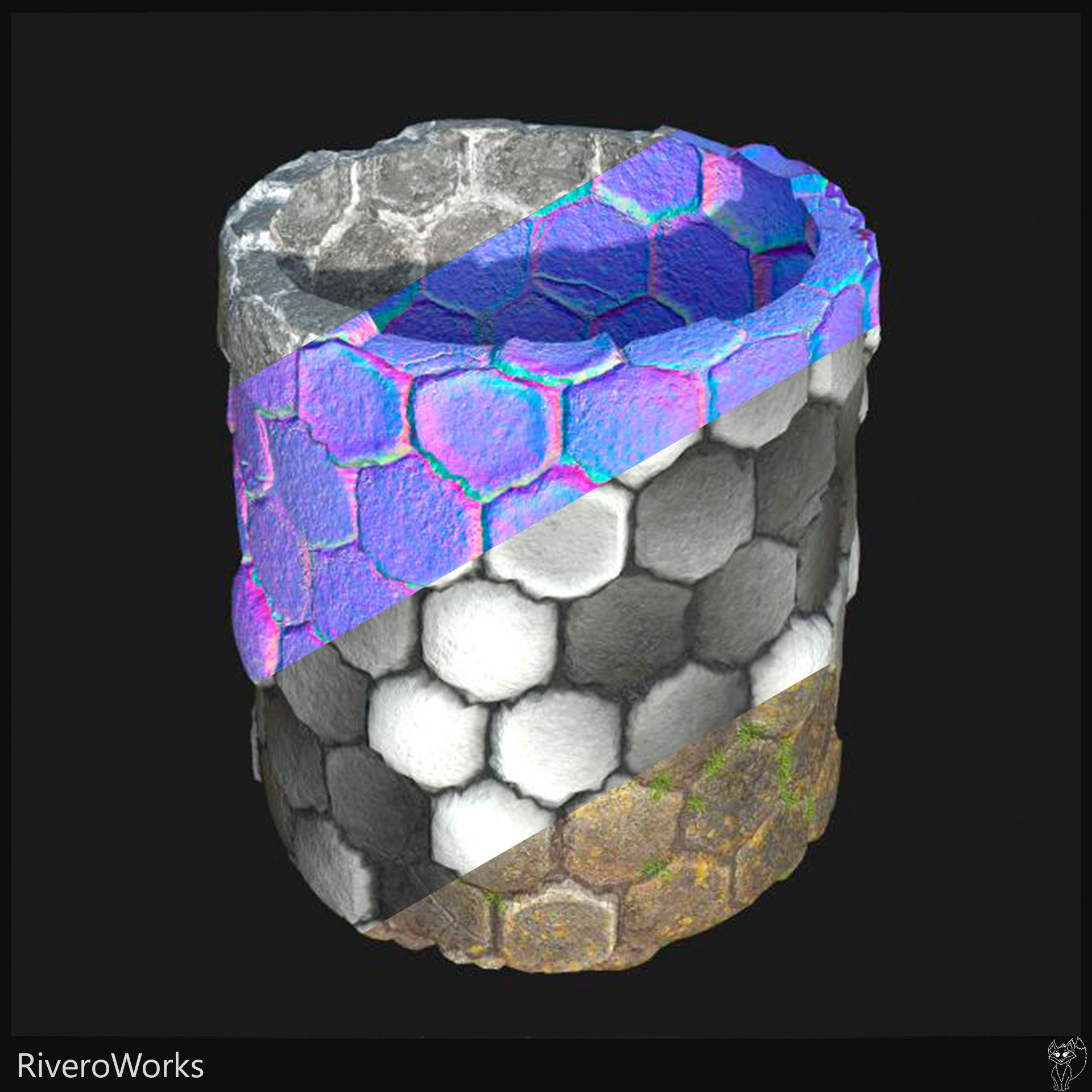 Textura PBR Calzada Gigante 04