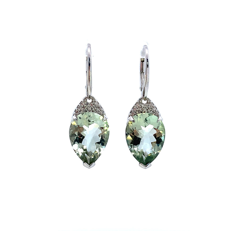 Thumbnail: PRASIOLITE GEM EARRINGS