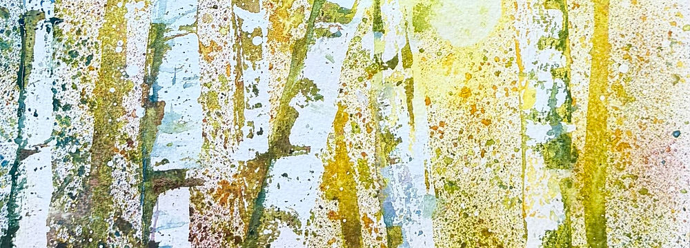 Watercolour workshop - atmospheric watercolour silver birches