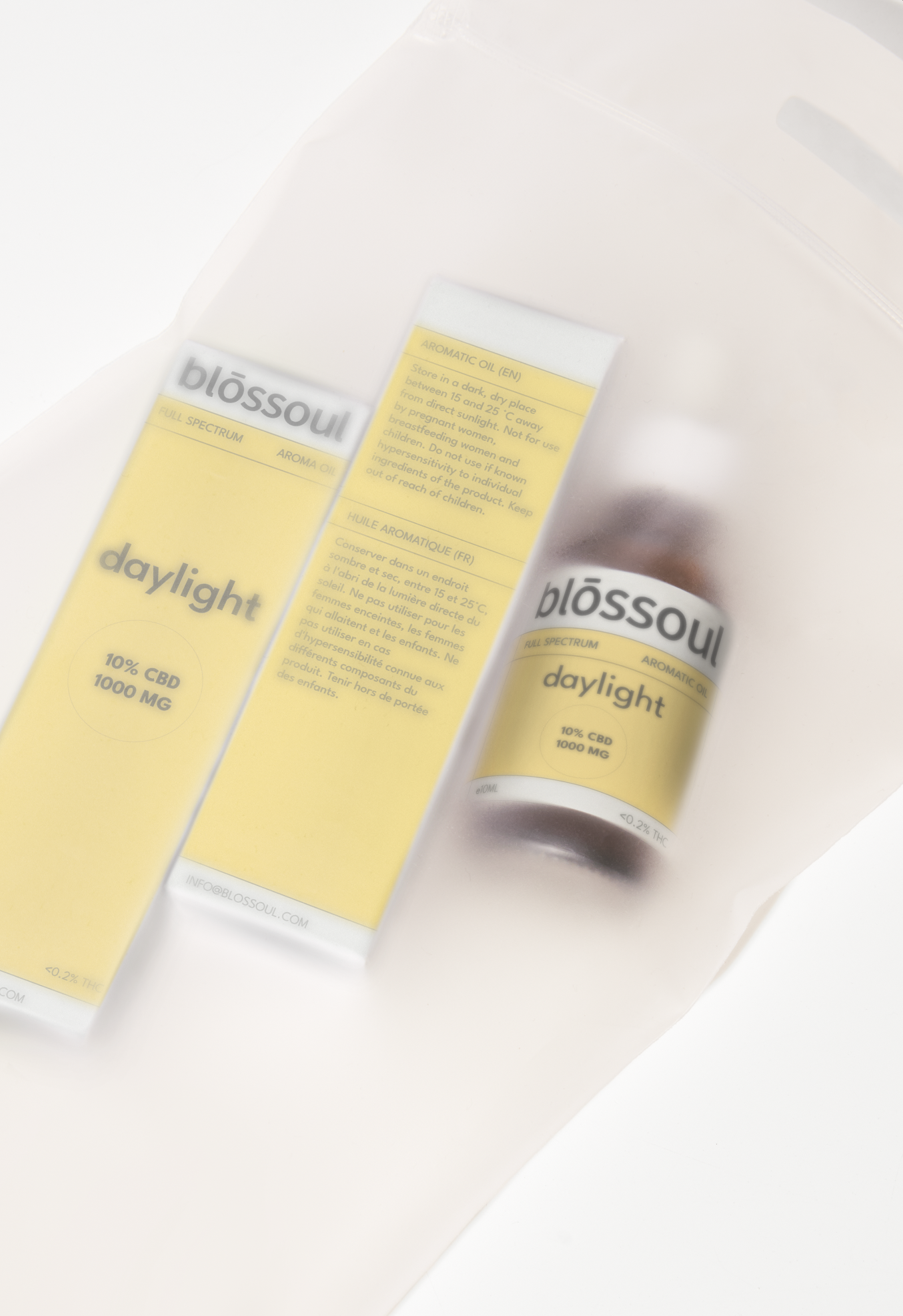 Cannabis oil line for wellness with time-of-day-tailored products and calming packaging