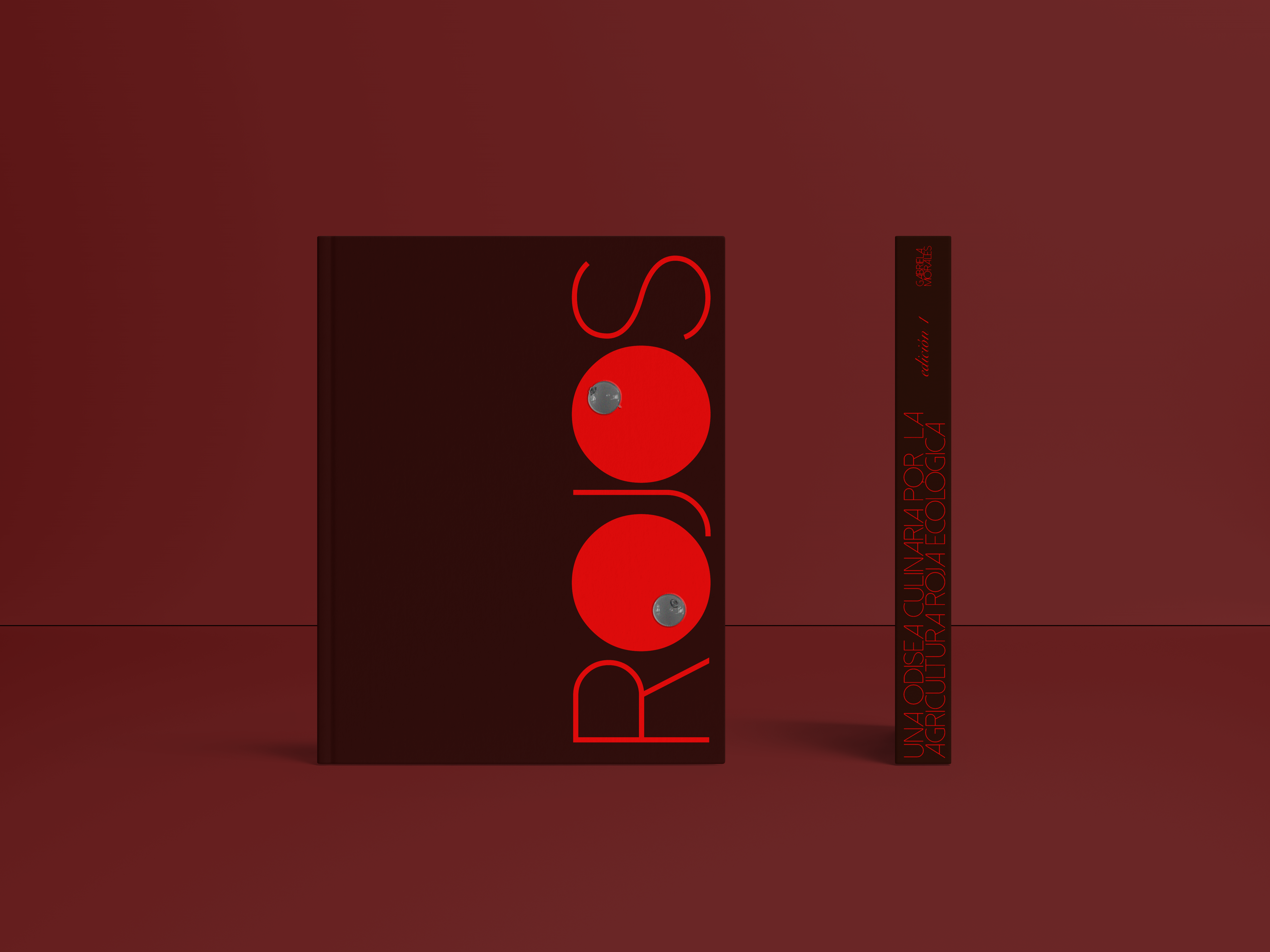 Editorial on "red" with organic produce, dynamic visuals, and structured typography.