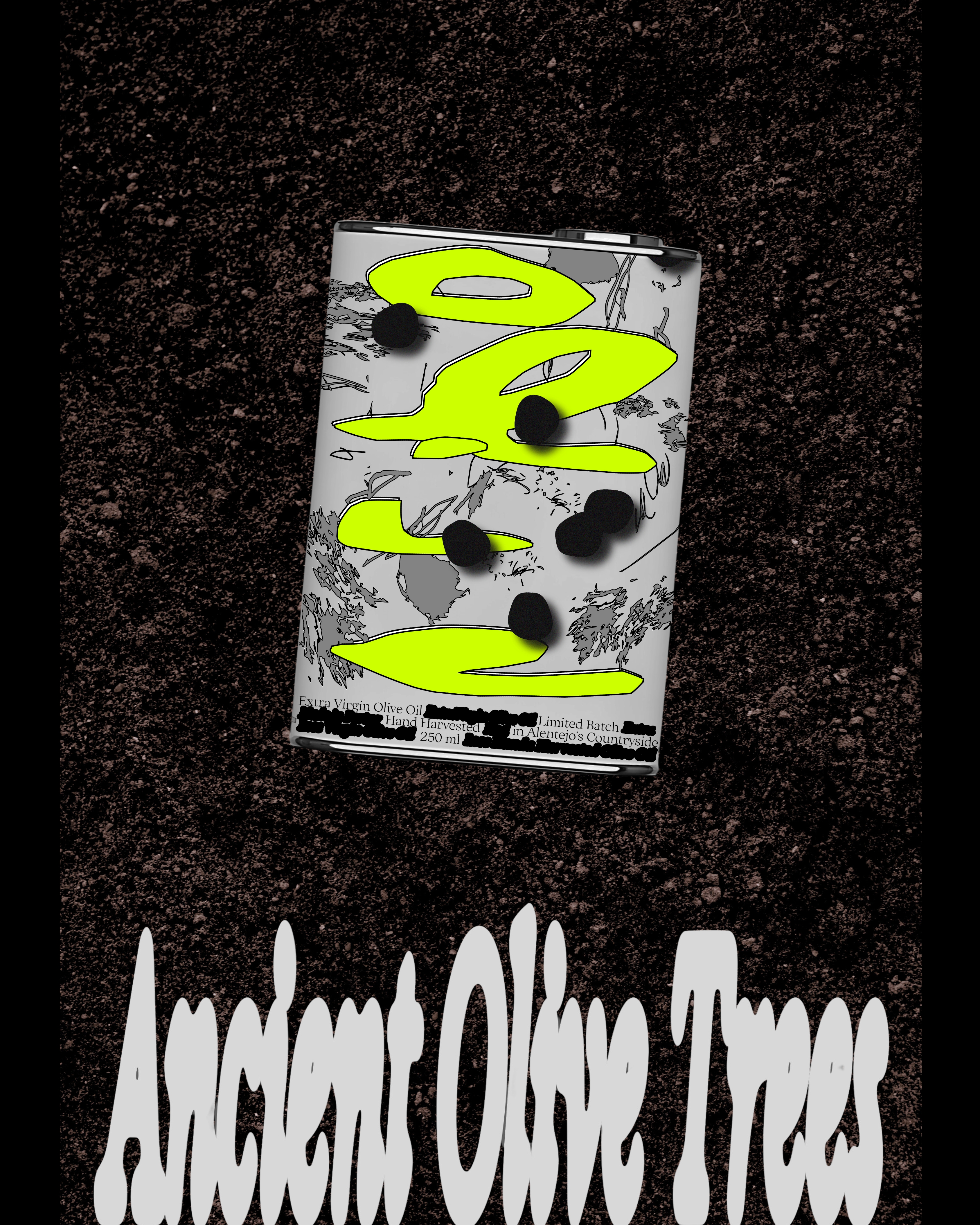 Premium olive oil with deconstructed, striking packaging breaking away from tradition.