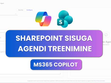 SharePoint sisuga microsoft 365 copilot agendi loomine