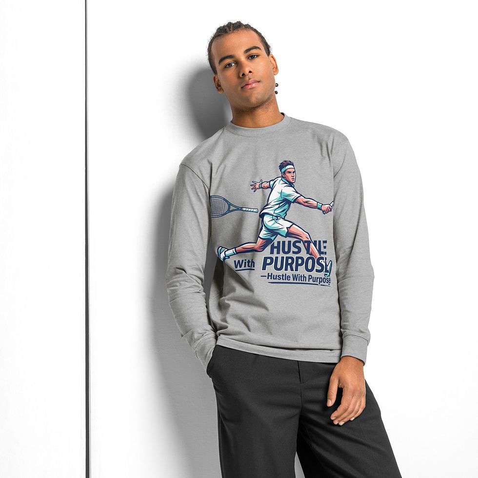 Thumbnail: Hustle with Purpose -Men's heavyweight long sleeve t-shirt