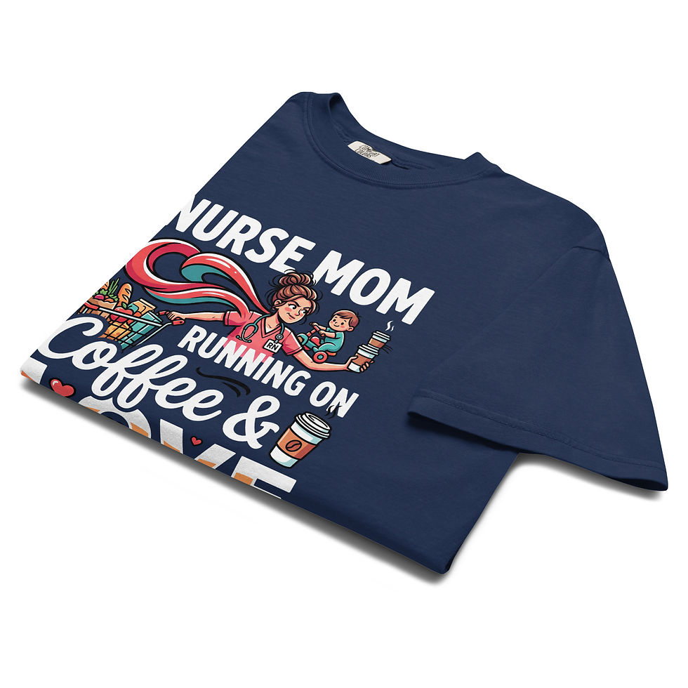 Thumbnail: Nurse Mom Coffee & Love- Unisex garment-dyed heavyweight t-shirt