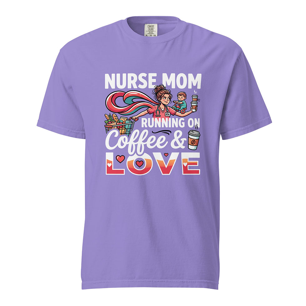 Thumbnail: Nurse Mom Coffee & Love- Unisex garment-dyed heavyweight t-shirt