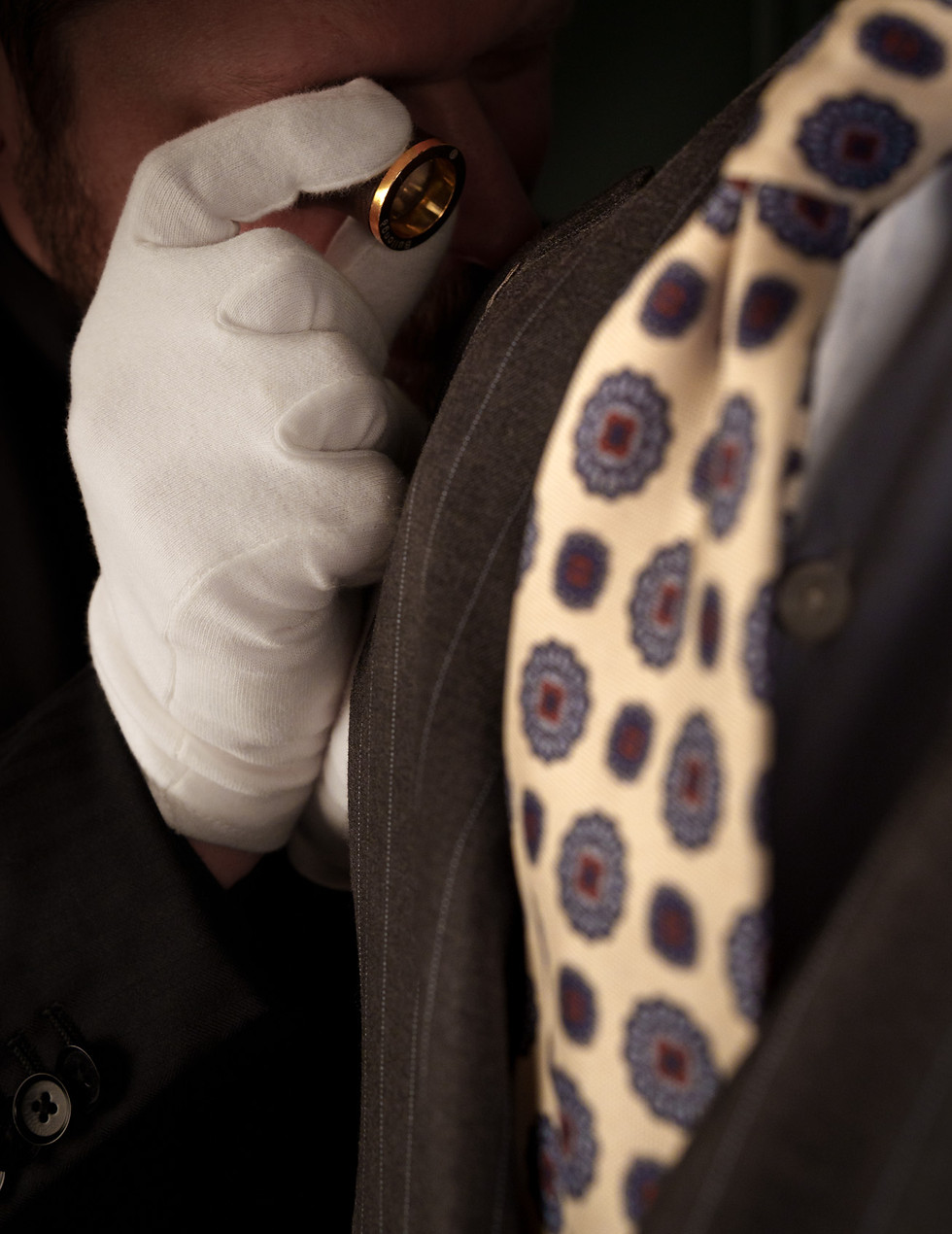 Material detail highlighting the craftsmanship behind heirloom clothing