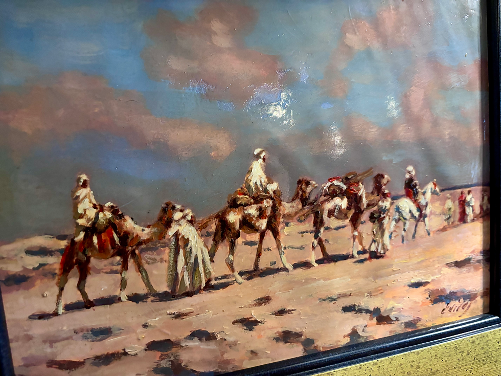 Thumbnail: Caravans at Dusk - Quartet of Orientalist Desert Scenes