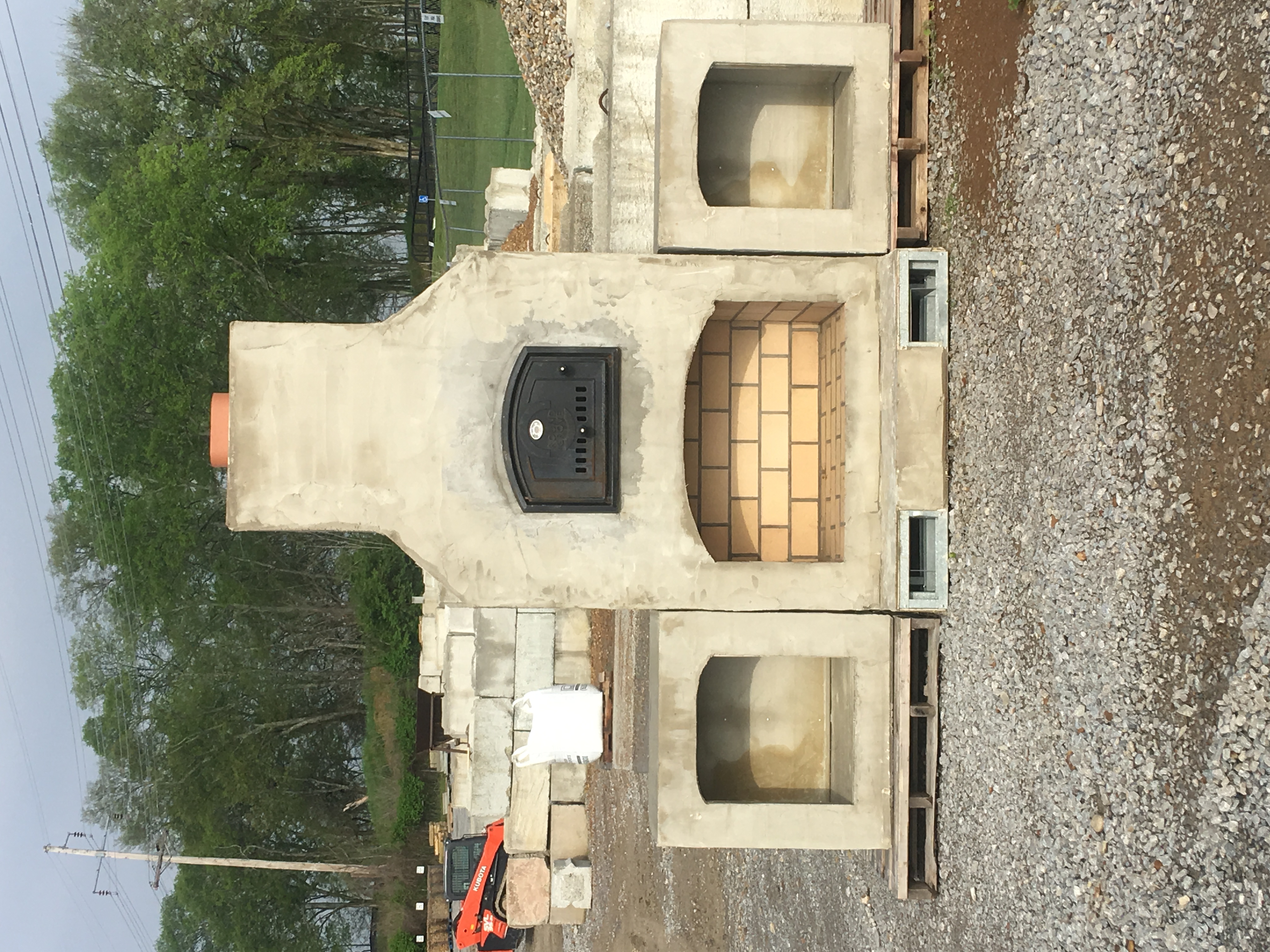 Prebuilt outdoor fireplace kit