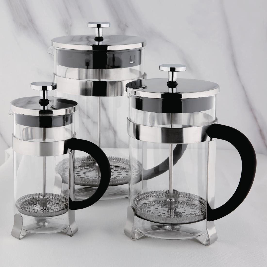 Olympia French Press Edelstahl und Glas 1,5L
