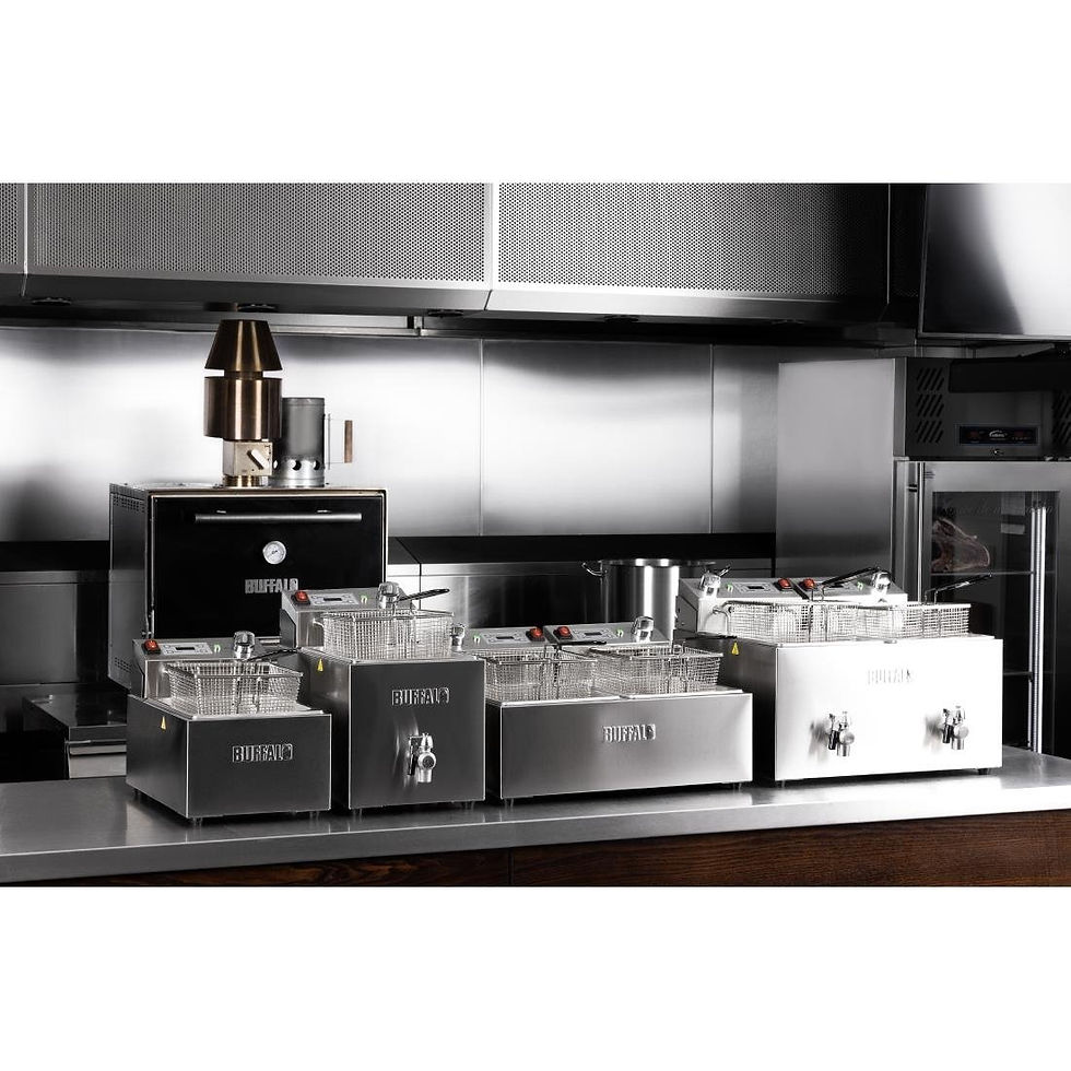 Buffalo Einzelne elektrische Fritteuse mit Timer 8Ltr