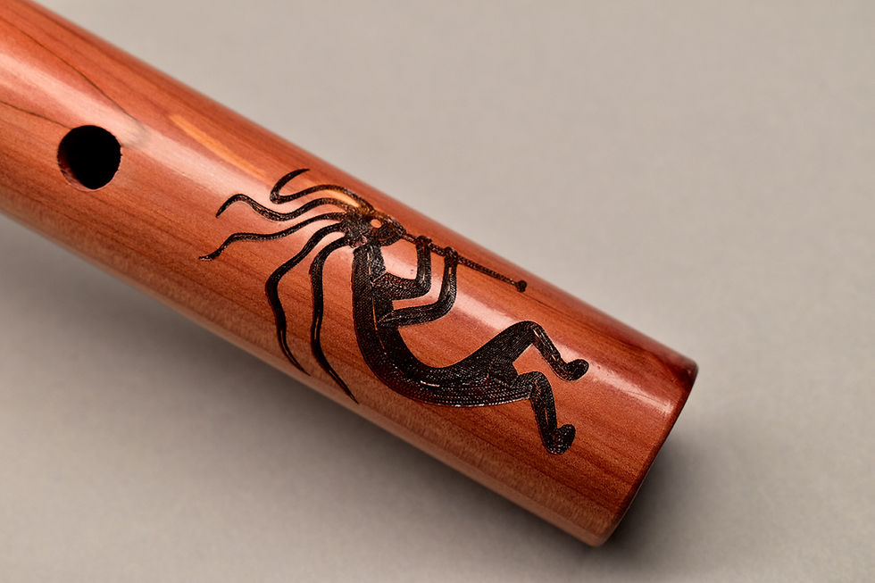 Thumbnail: Cedar Native Style Flute – (Larger Bore, Kokopelli Engraving)