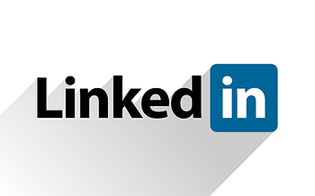 Linkedin logo with shadow on white background