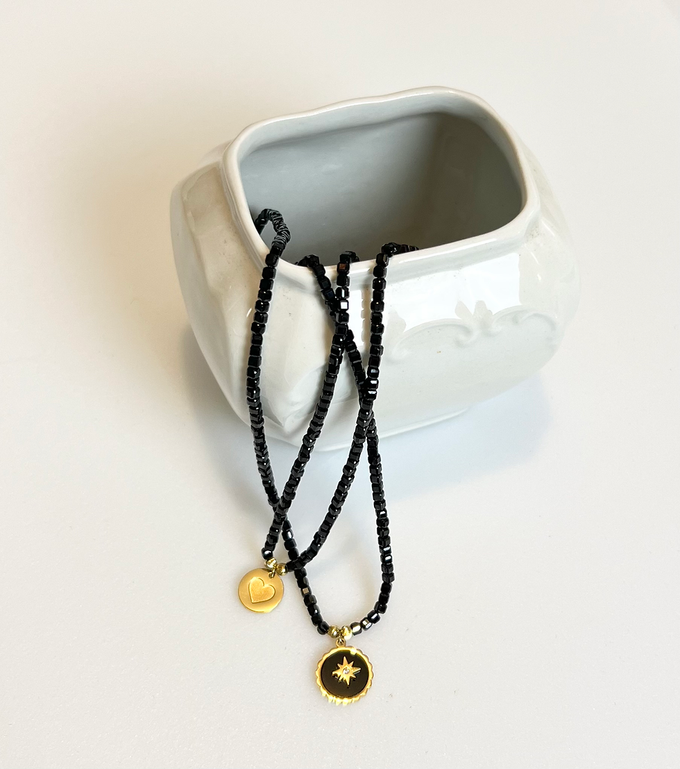 Thumbnail: Black Tourmaline - Golden Pendent Necklace