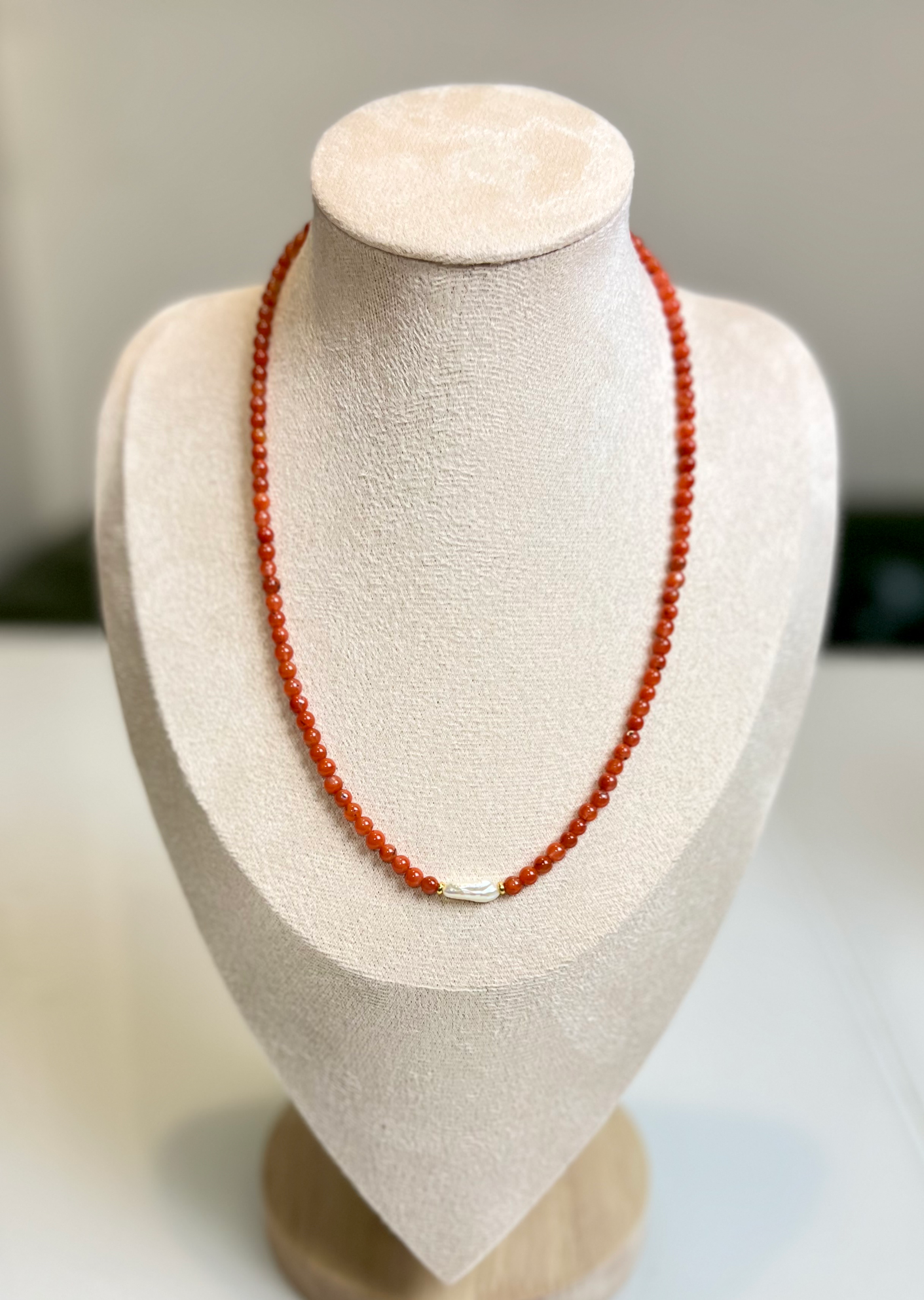 NanHong Agate - Pearl Necklace