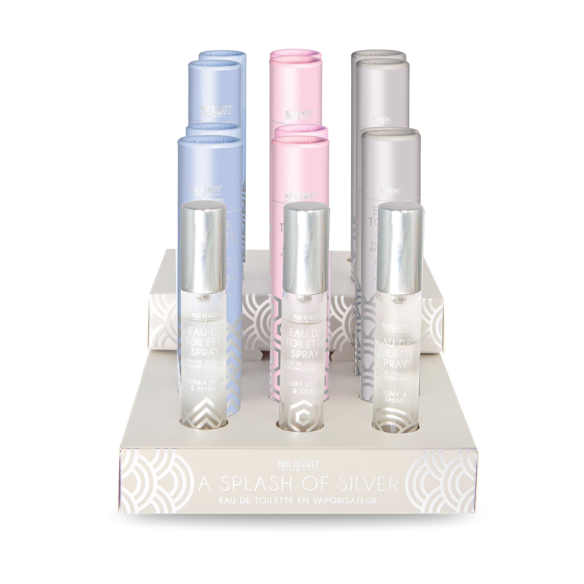 MAD BEAUTY -DISPLAY SPRAY DE PARFUM SPLASH OF SILVER 1 X 12