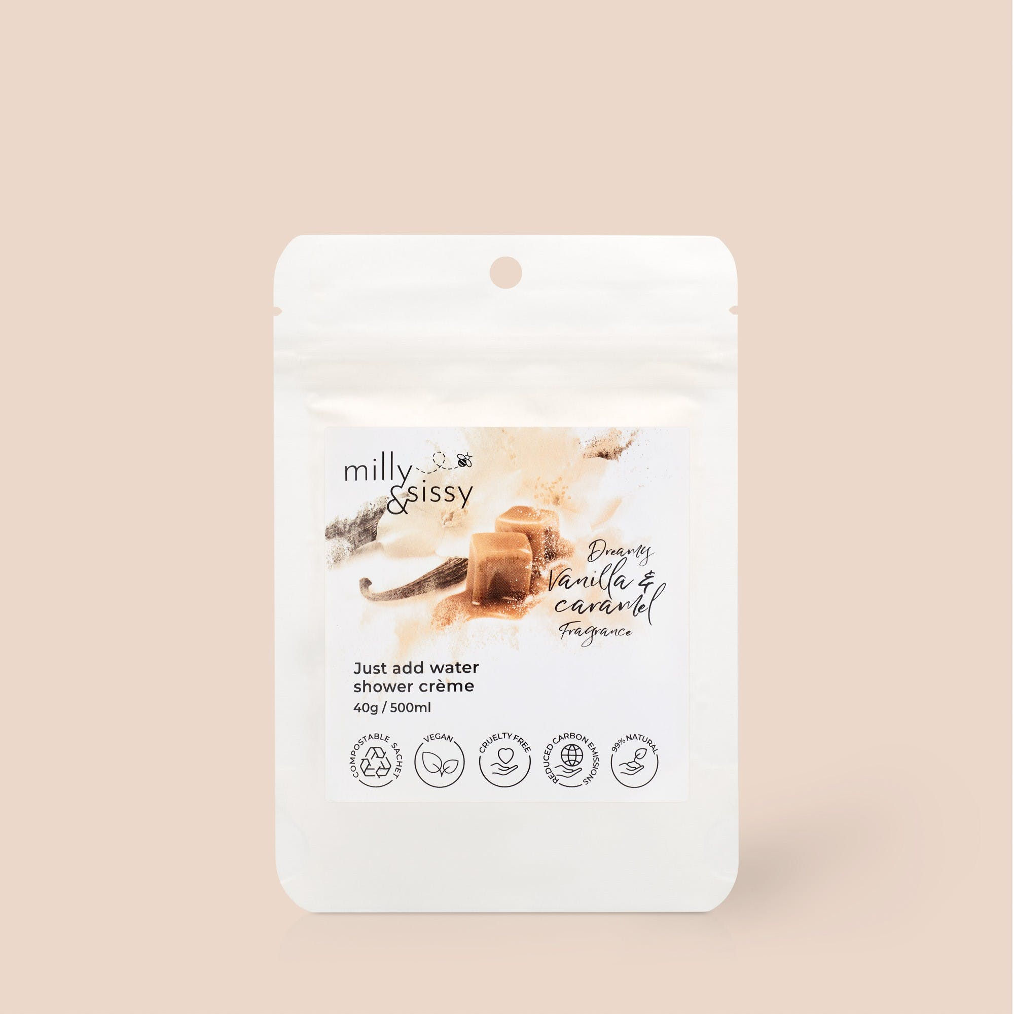 milly&sissy  Crème de douche éco recharge Dreamy Vanilla Caramel