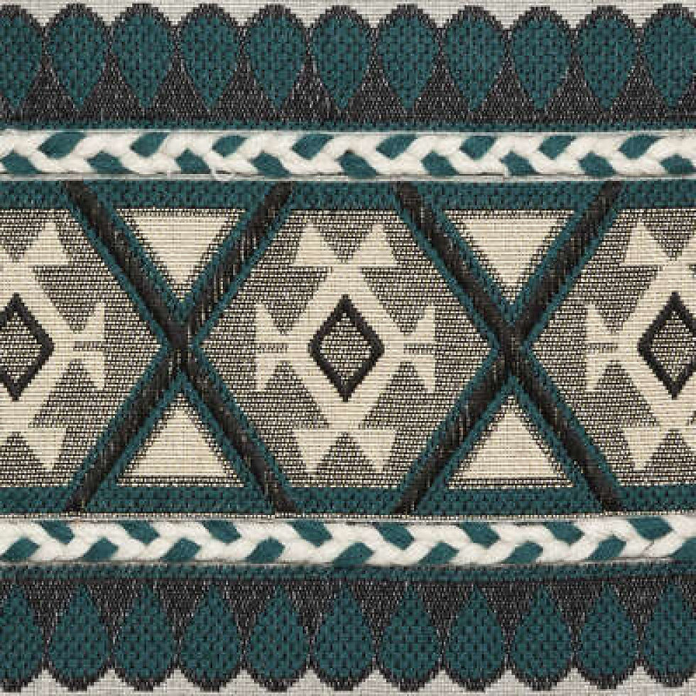 Miniature : ATMOSPHERA: Housse de Coussin Jacquard Bleu Ethnique  (40X40)  X6