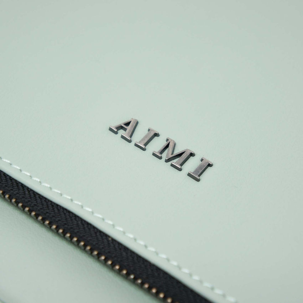 Miniature : AIMI- NINJA Pochette sac bandoulière Cuir Jade -Tissu Japonais